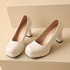 Мода Новые женские туфли-лодочки с квадратным носком и высоким каблуком для женщин, уличные туфли для платья, туфли на квадратном каблуке, слипоны, неглубокие, на платформе, на высоком каблуке, женские