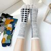 Женские разноцветные жаккардовые носки с двумя пальцами из гребенного хлопка, мягкие дышащие носки с раздельными пальцами, забавные шикарные носки таби с растениями, леопардовым принтом и полосками