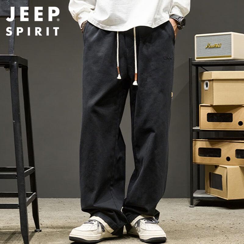 JEEP SPIRIT Men's Loose Fit Straight-Leg Casual Trousers