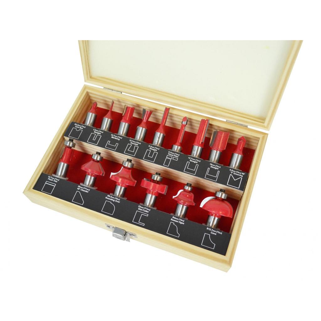 Faithfull 1/2in Tct Router Bit Set, 15 Piece