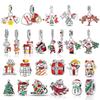 Рождественские Шармы Медь Лось Санта Клаус Бусина Снежинка Колокольчик Снеговик Шарм Подходит для Оригинального Браслета DIY Ювелирные Изделия