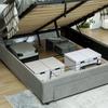King Size Ottoman Bed Frame With Front Drawer Grey