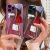 Мультяшная девочка с покупками Для IPhone 15 Pro 14 13 12 Mini 11 XS Max XR 7 8 Plus SE 2020 2022 Закаленное стекло Чехол для телефона