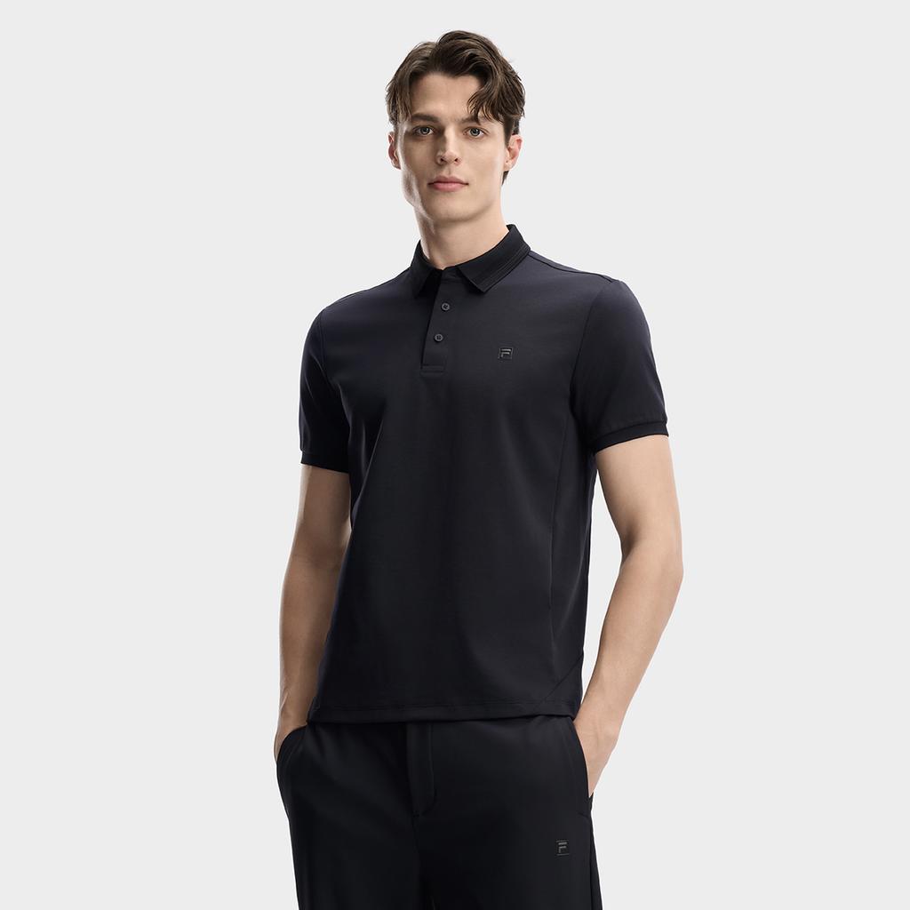 Fila Белая однотонная вязаная мужская футболка-поло с коротким рукавом tops F11M613103F-NV