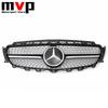 FCM5   Diamonds Style Racing Grille With Car Front Bumper Grill Silver Border Mirror 3D Emblem Logo For Mercedes Benz E W213 16-20 E300
