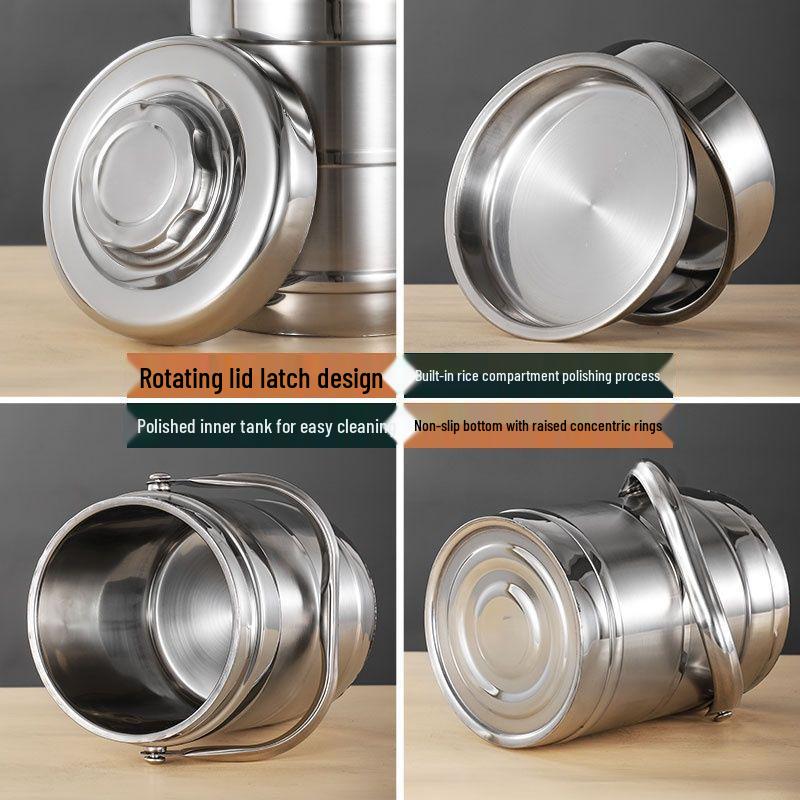 Двухслойный изотермический ланч-бокс из нержавеющей стали - Ланч-бокс большой вместимости для взрослых