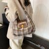 Повседневная клетчатая сумка-рюкзак в стиле колледжа, женская новая осенняя сумка-тоут на плечо в стиле колледжа 2025