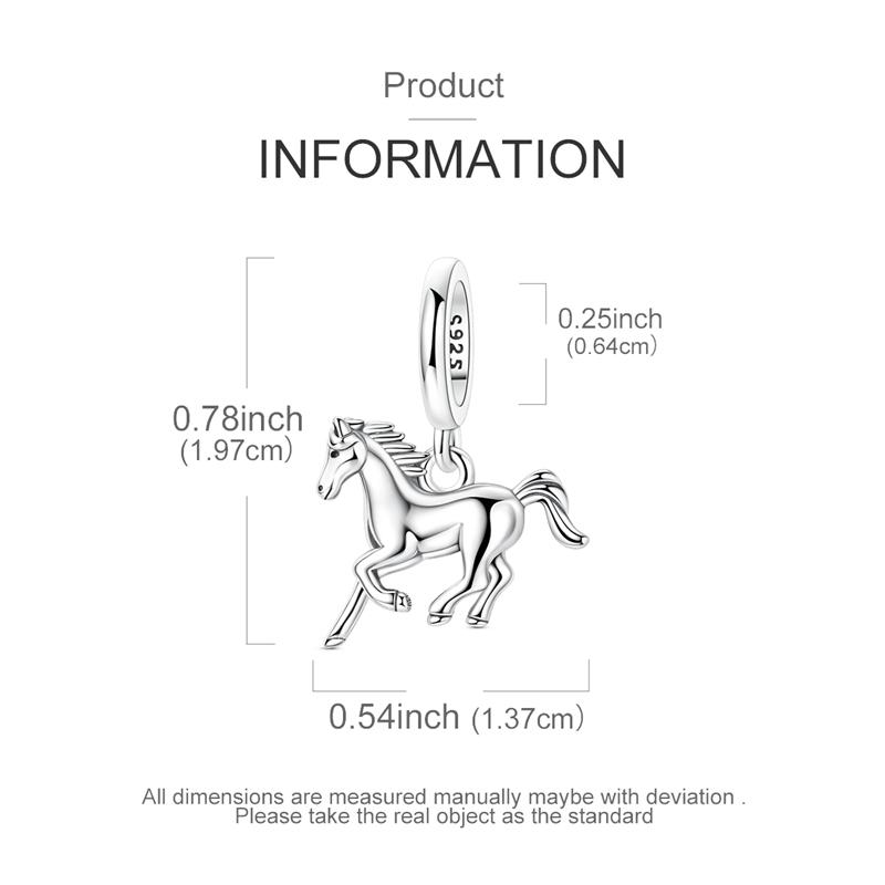 Оригинальная бусина-шарм из настоящей меди, подвеска «Бегущая лошадь», подходит для оригинальных браслетов для женщин, DIY аксессуары, подарок