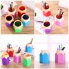 Holder Pen Organizer Shaped Brush Stand Cute Desk Makeup Cup Storage Colored Office Stationery Marker Crayon Vase Funny Supplies