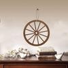 12pcs Vintage Wagon Wheel Decor Wood Hanging Ornament Pendant Crafts Wall Hanging Cartwheel Window