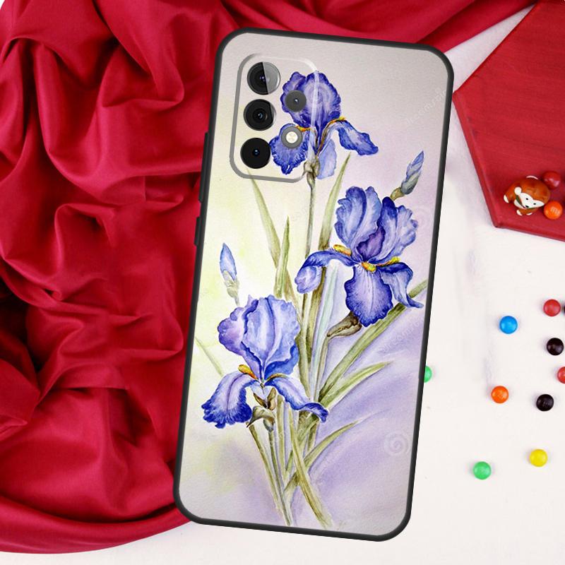 Чехол Синий Ирис для Samsung Galaxy A54 A34 A14 A52 A72 A13 A33 A53 A73 A51 A71 A12 A22 A32