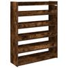 Shoe Rack Smoked Oak Finish 31.5 x 9.8 x 39.4 in (80 x 25 x 100 cm) Engineered Wood