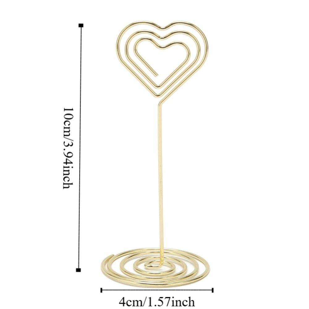 10Pcs Heart Shape Place Card Holder Gold /Rose Gold Name Card Holder  Wedding Party
