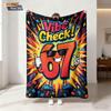 1pc Graffiti Style Cartoon 67 Printed Flannel Blanket Multi Size Soft And Comfortable Casual Blanket Machine Washable
