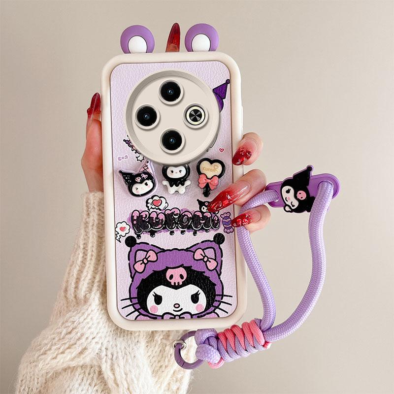 KEYSION Cute Ear 3D Cartoon Case for TECNO Spark 30C with Bracelet Soft Silicone Shockproof Phone Cover for TECNO Spark 30C