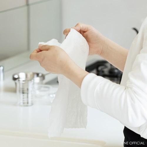 &NE Paper Cloths, Nikii, 30 Sheets, 24cm Wide x 25cm Long, Kitchen Paper, Made in Japan, Thick, Natural Fiber, Quarto-Fold, Mesh Type, Absorbent, 3-Pl