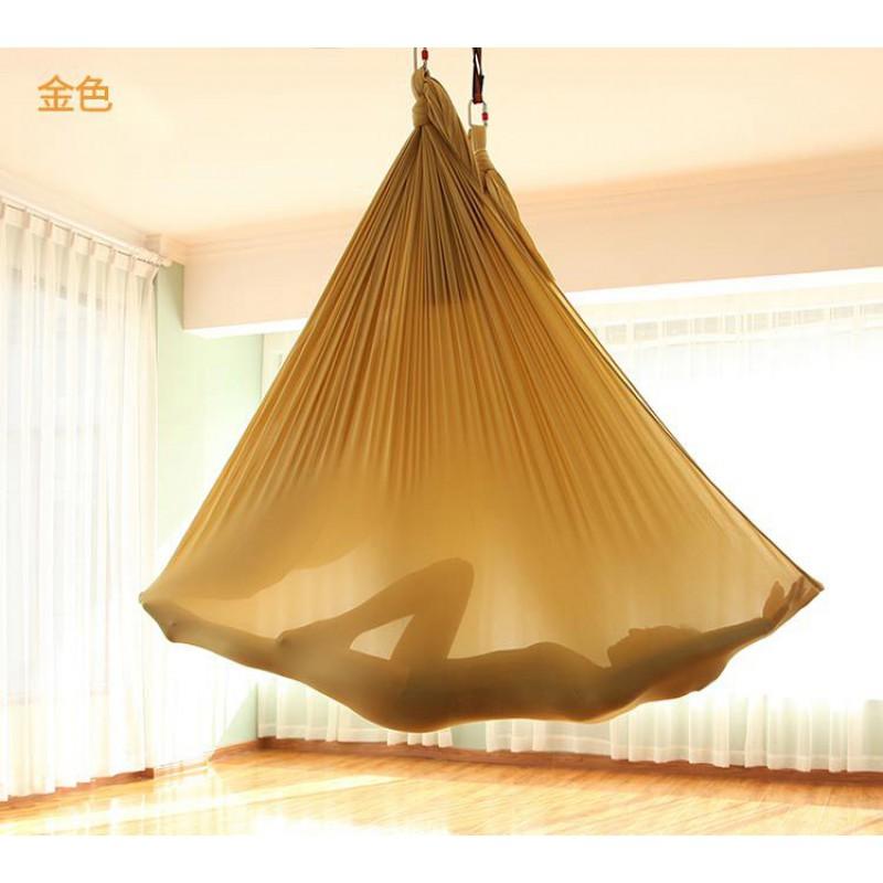 Aerial Yoga Hammock With Extension Straps Home Inversion Stretching Nylon Mesh Wide Elastic Unisex Fitness Accessory