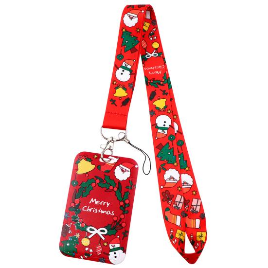 2 шт. шнурки для изготовления знаков, рождественский снеговик, шнурок на шею, держатель для ключей, значок Санты, шнурок с держателем для карт, наполнитель для рождественских носков