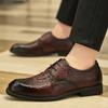 Классический бренд Мужские деловые туфли Высококлассные банкетные Мужские туфли для костюма Ретро коричневые Офисные Универсальные повседневные Кожаные туфли
