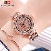 KINGNUOS Высококачественные модные часы с бриллиантами «Когда придет время» Качественные трендовые женские часы из розового золота Водонепроницаемые часы