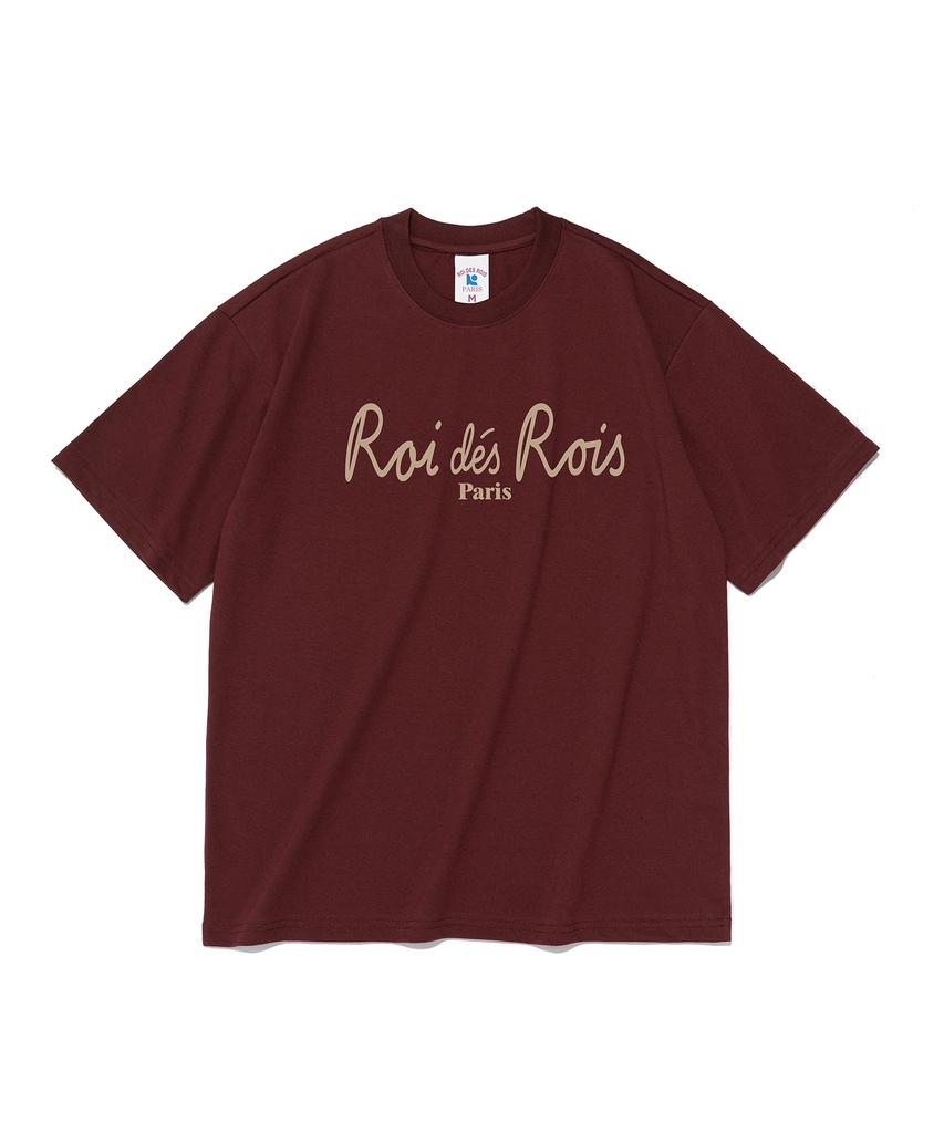 ROIDESROIS Script Logo Paris Short Sleeve T-Shirt (Wine)