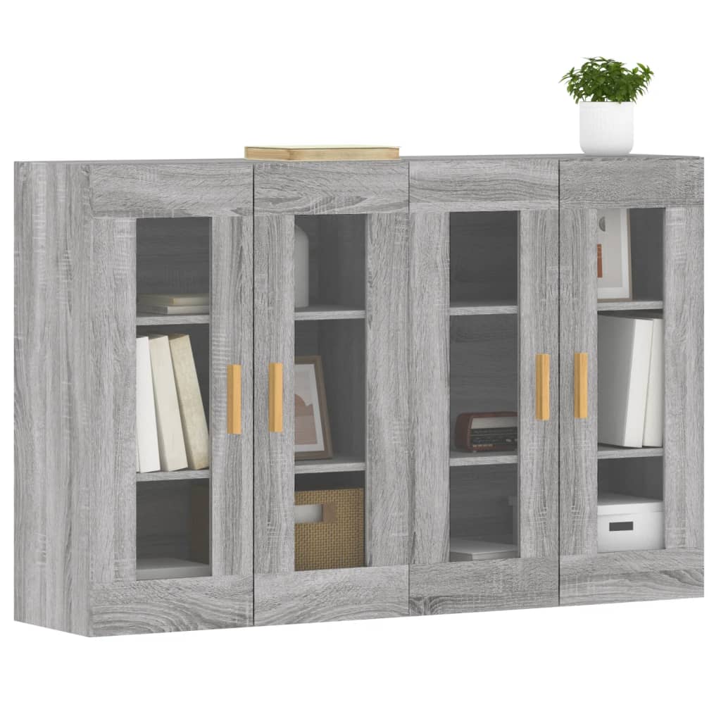 Wall Cabinets 2 pcs Grey Sonoma Wood Based Material