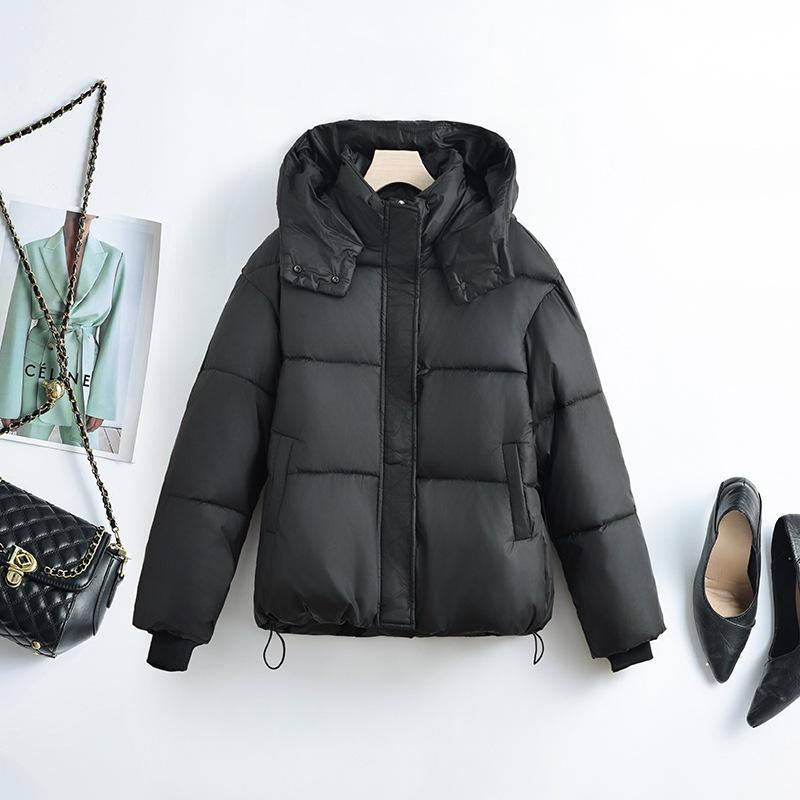 Новая женская зимняя пушистая короткая хлопковая одежда свободная маленькая утолщенная хлопковая одежда модная куртка-хлеб