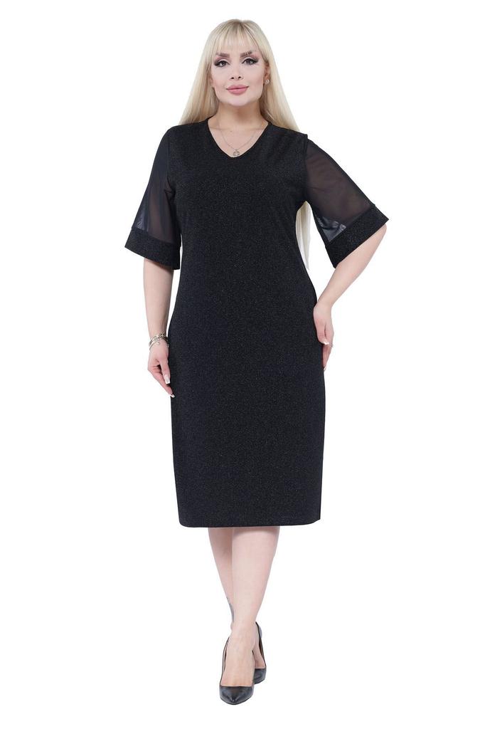 Женское платье большого размера. Блестящее стильное платье больших размеров 21B-2305.