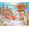 5D Алмазная картина Полная круглая дрель Велосипед и Цветочная вышивка