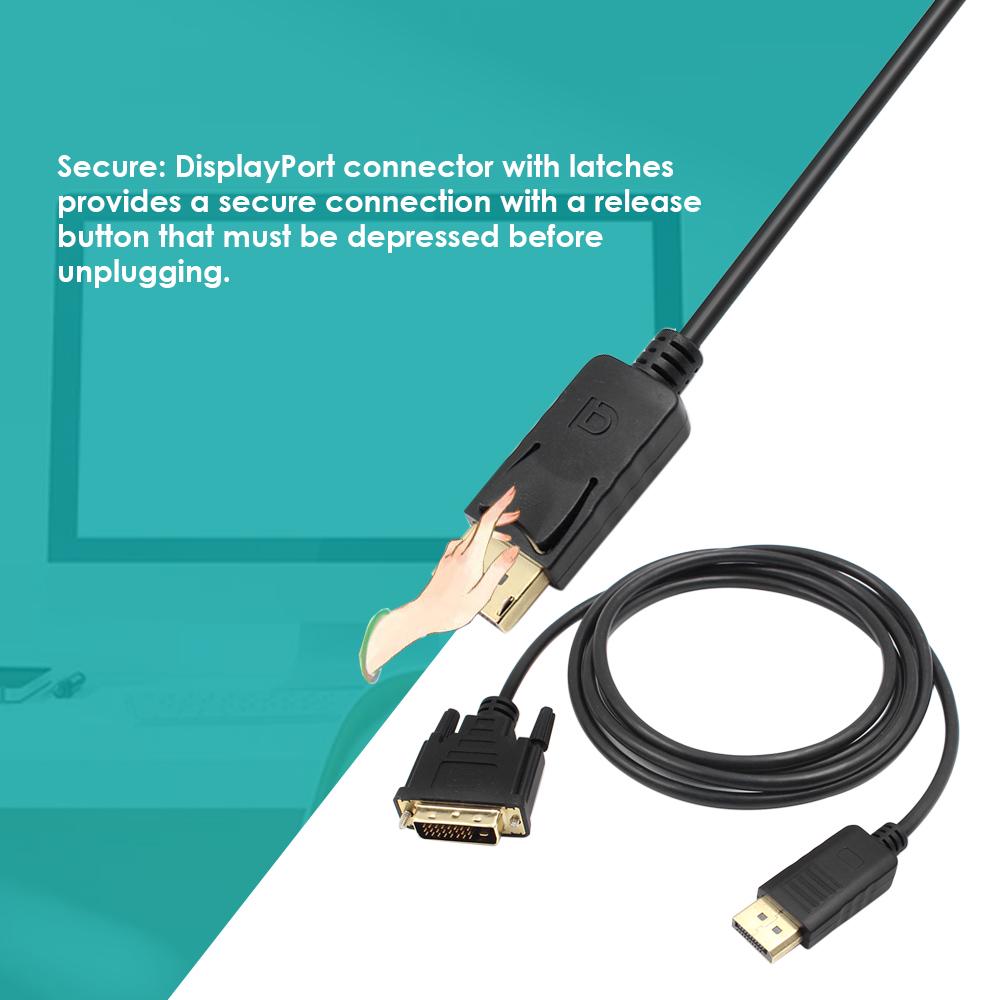 1,8 м адаптер DP на DVI DisplayPort Display Port на DVI Кабель-адаптер Конвертер Видеокабель Папа-Папа 1080P для