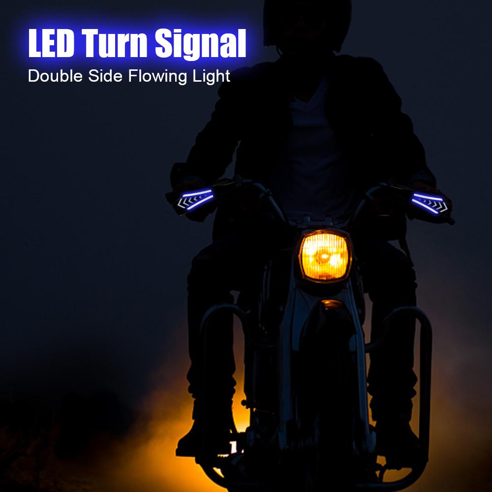 С плавными светодиодными поворотниками мотоциклетные защитные щитки для рук ветрозащита 1 пара водонепроницаемых рулей для мотокросса