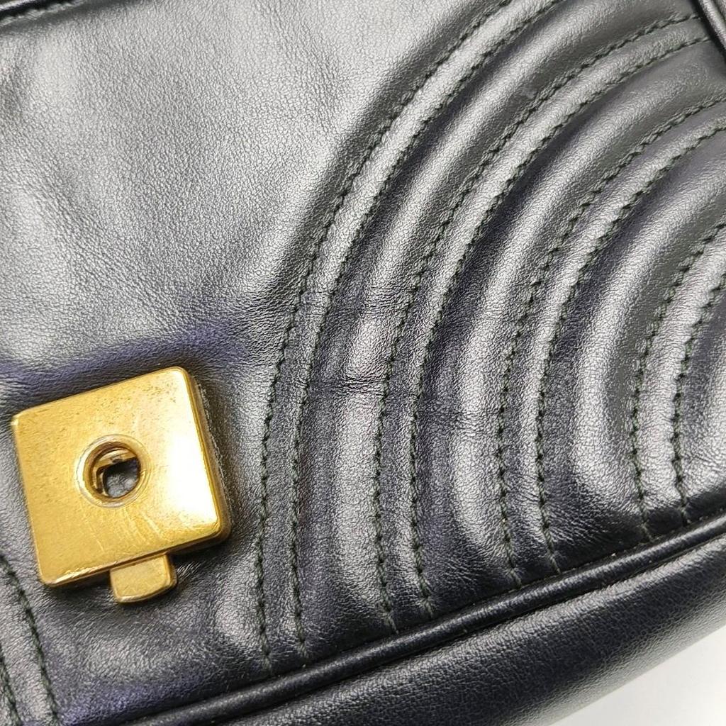 [Pre-Owned] Gucci GG Marmont Matelassé Mini Bag 'Black' - Very Good #1LJ7S3H