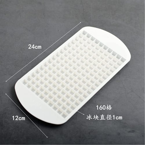 LEISURE CLUB Silicone Ice Tray, Mini Square Ice Mold, Ice Maker for Tea and Alcohol, 160 Ice Holes, Easy To Remove (Black)