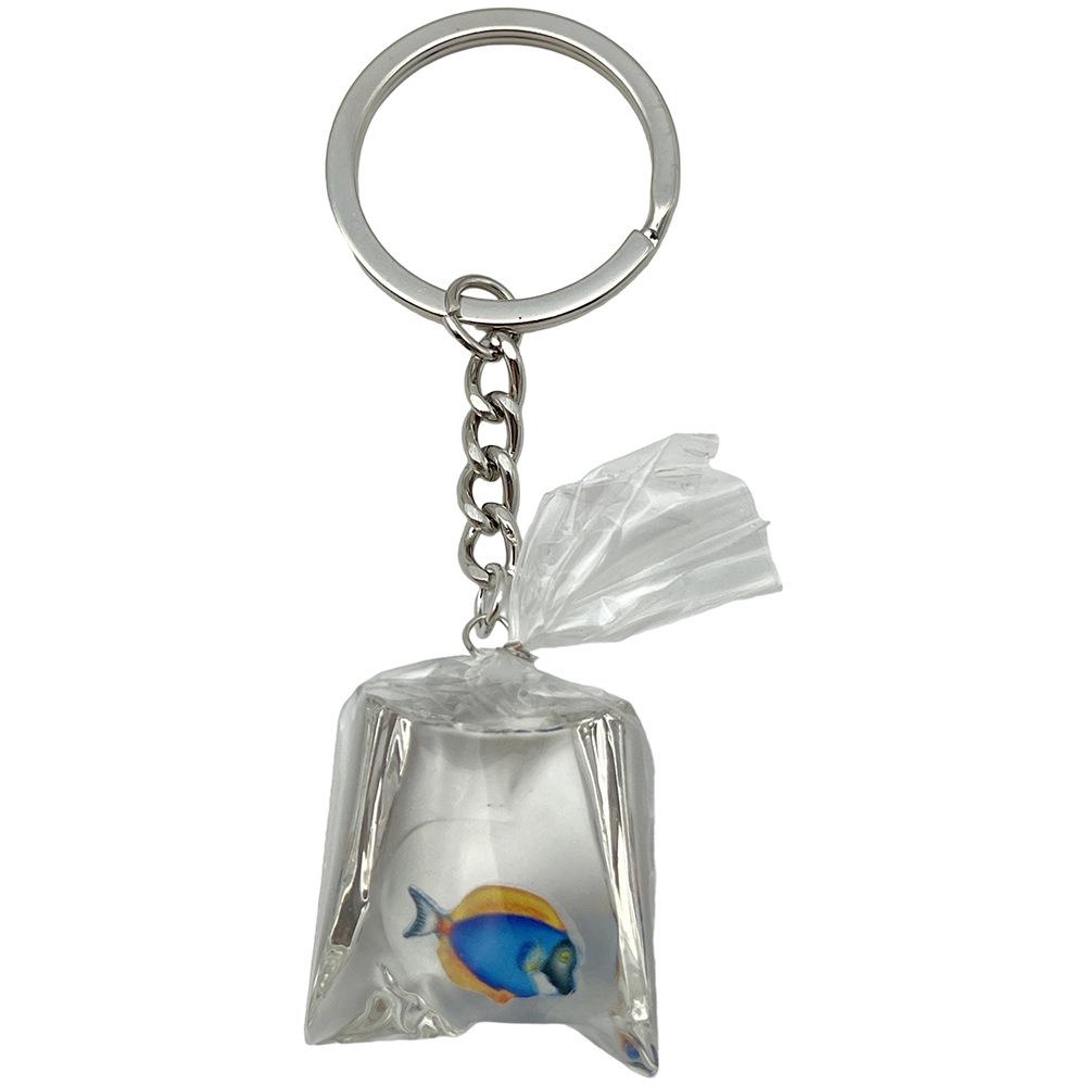 Брелок из смолы с тропической рыбкой - 3D прозрачная подвеска-золотая рыбка