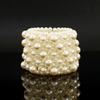 Retro Baroque Imitation Pearl Bracelet, Elegant Temperament Literary and Artistic Weaving Elastic Wide Version Bracelet, Women's Bracelet.