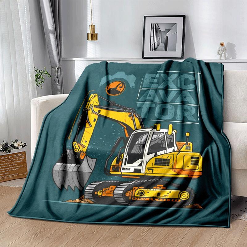 1pc Tractor Printing Lightweight Flannel Blanket, Comfortable and Warm Blanket, for Camping Sofa Bed and Couch Office, Suitable for Gift Blan