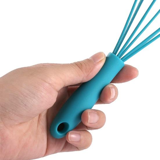 Силиконовый венчик для взбивания яиц, ручной венчик для яиц с нескользящей ручкой, ручные проволочные венчики с силиконовым покрытием для смешивания, приготовления пищи, перемешивания