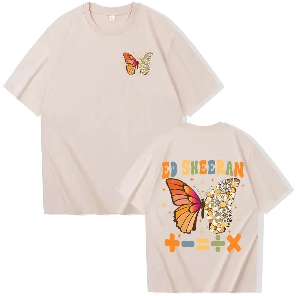 2026 ED Sheeran Tour Ed Sheeran Butterfly Shirt Harajuku Man Woman Fan Gift Tee Best Selling High Quality Comfortable Top