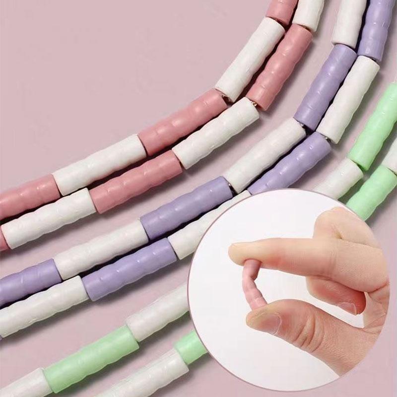 Мягкая резиновая скакалка для учеников начальной школы с бамбуковыми узлами, записываемое имя только для детей, спортивный инвентарь для детского сада, скакалка