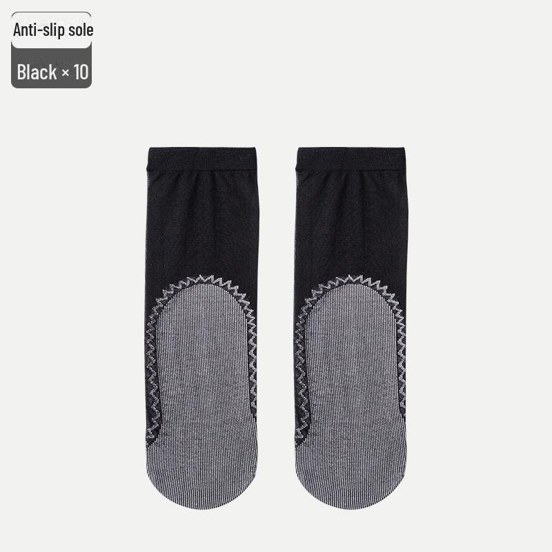 Нескользящие ультратонкие короткие чулки телесного цвета, 10 пар прозрачных, износостойких, нескользящих чулок телесного цвета из кристаллической стали.