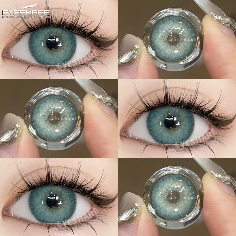 Eyeshare Ежегодные контактные линзы синего цвета - Усильте свой естественный цвет глаз с дизайном в корейском стиле