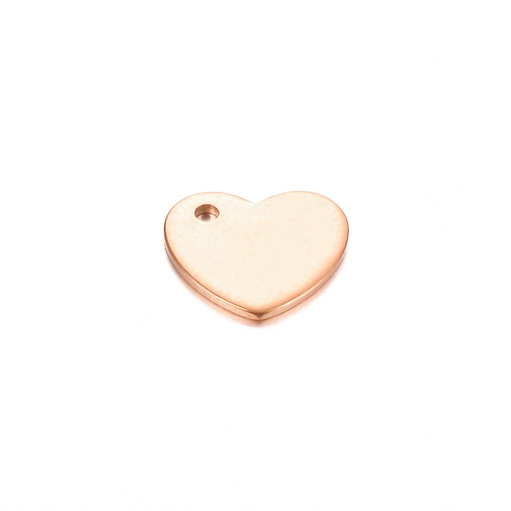 20Pcs/lot Stainless Steel Heart Charm Stamping Blank Pendant DIY Jewelry Making For necklace or Bracelet or Anklet