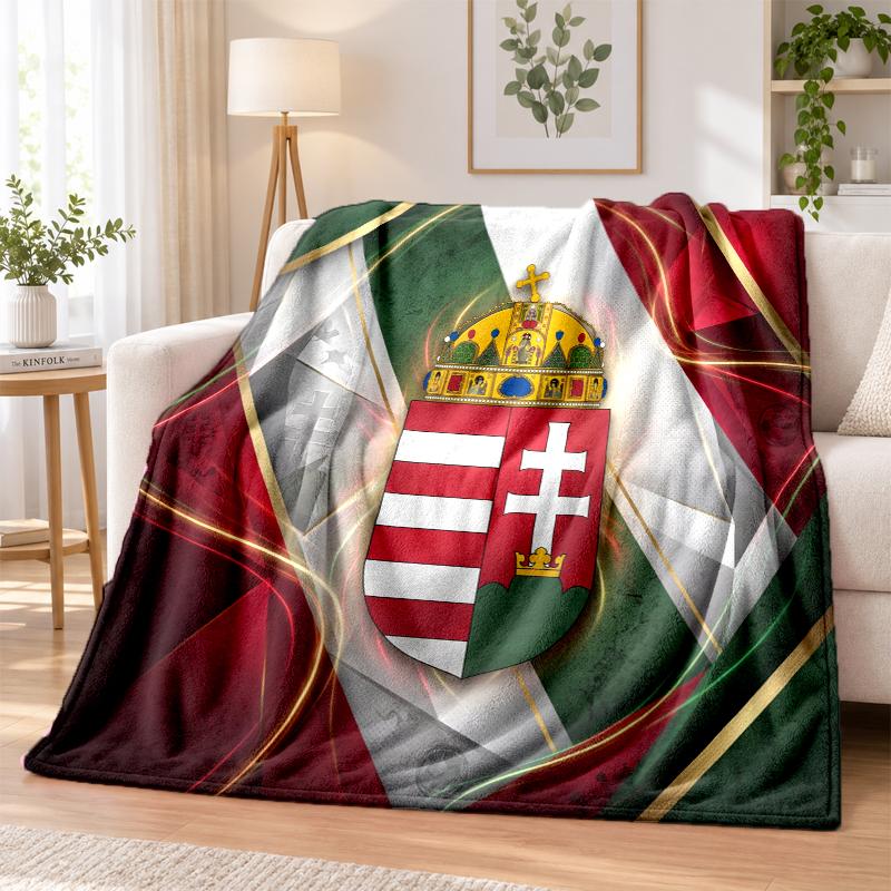 Hungary Football Printed Flannel Blanket Warm Comfort Bed Throw For Indoor Home Decoration