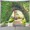 Natural Flower Plant Waterfall Scenery Modern Garden Wall Hanging Home Living Room Decoration Spring Park Landscape Tapestry