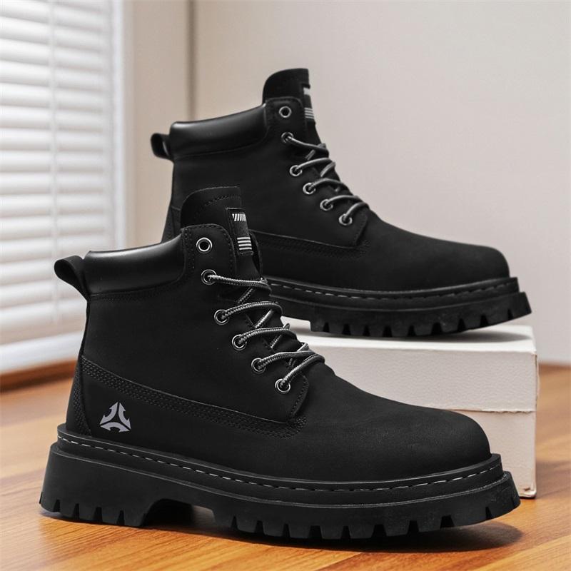New Fashion Autumn And Winter Men's High Top Martin Boots Students Male Boys Trending Soft Sole Work Shoes Labor Protection Martin Sneakers