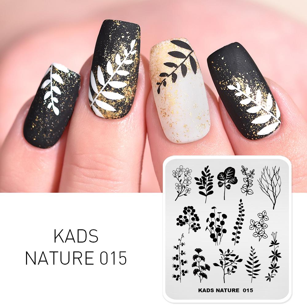 kads Nail Stamping Plates Nature 015 Leaves Design Image Template Nail Stencil Templates Nail Stamp Plate Tools