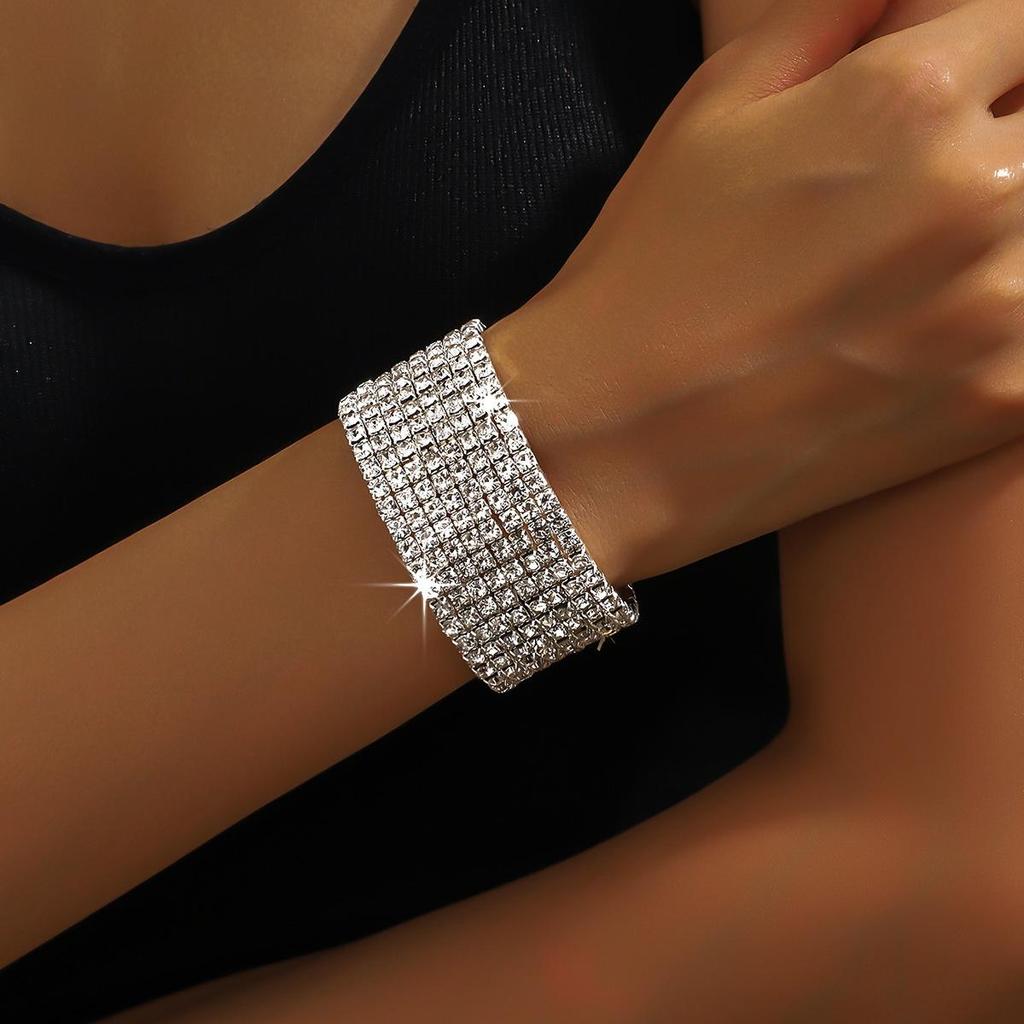 Европейская и американская мода, ожерелье и серьги из цепочки с кристаллами для женщин