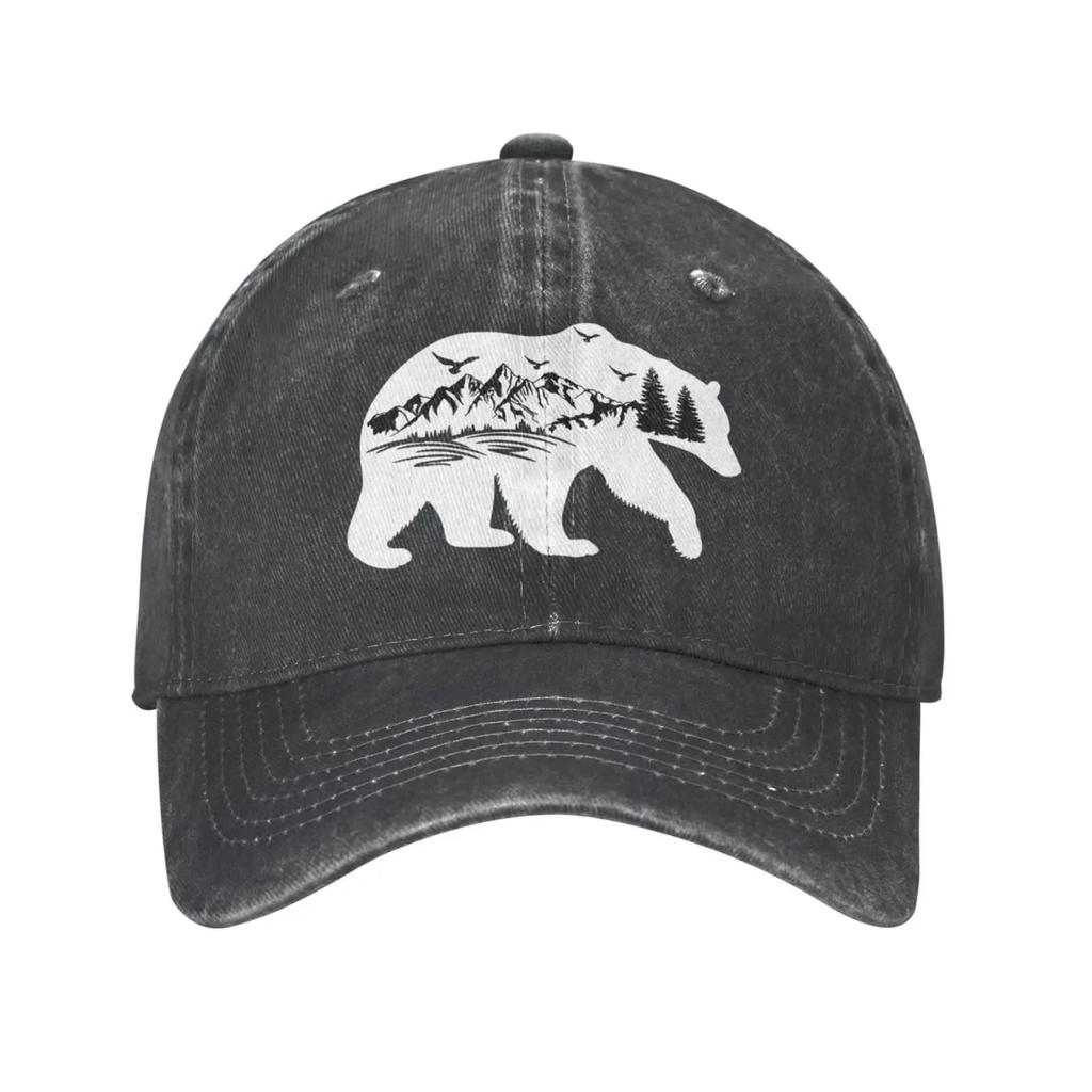 Бейсболка White Bear Mountain для мужчин и женщин, винтажная регулируемая кепка для папы, вымытая хлопковая кепка для отдыха на природе
