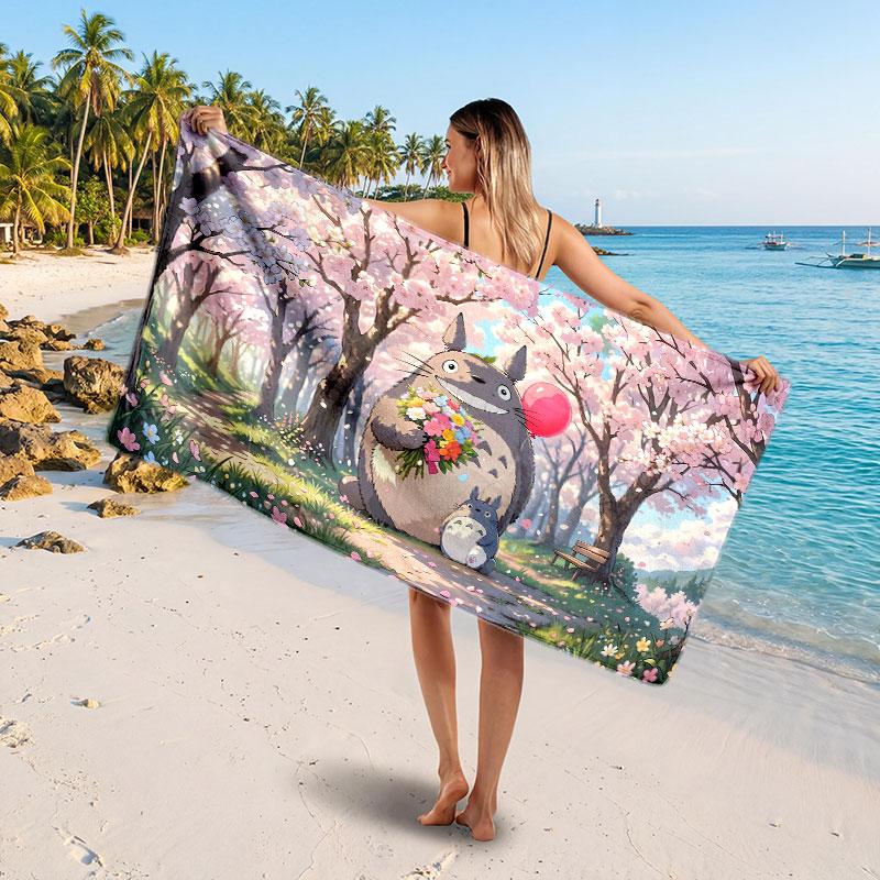 Large Beach TowelMy Neighbor Totoro Soft Absorbent Towel Beach Bath Home Use
