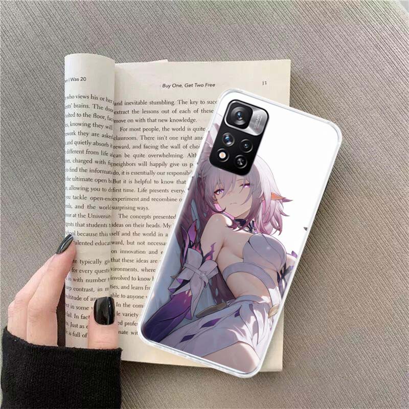 Чехол для телефона Honkai Impact 3rd Для Redmi Note 13 12 Pro Plus 14 15 Pro 5G 11 11T 11E 11S 10 Pro 10S 9 9S Чехол Cell Прозрачный ТПУ Capa